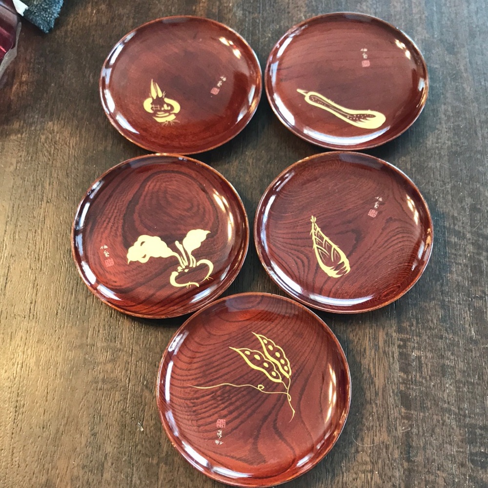 Wooden Chinese saucers